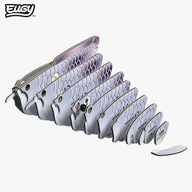 Silver Arowana 3D Cardboard Model Kit Eugy