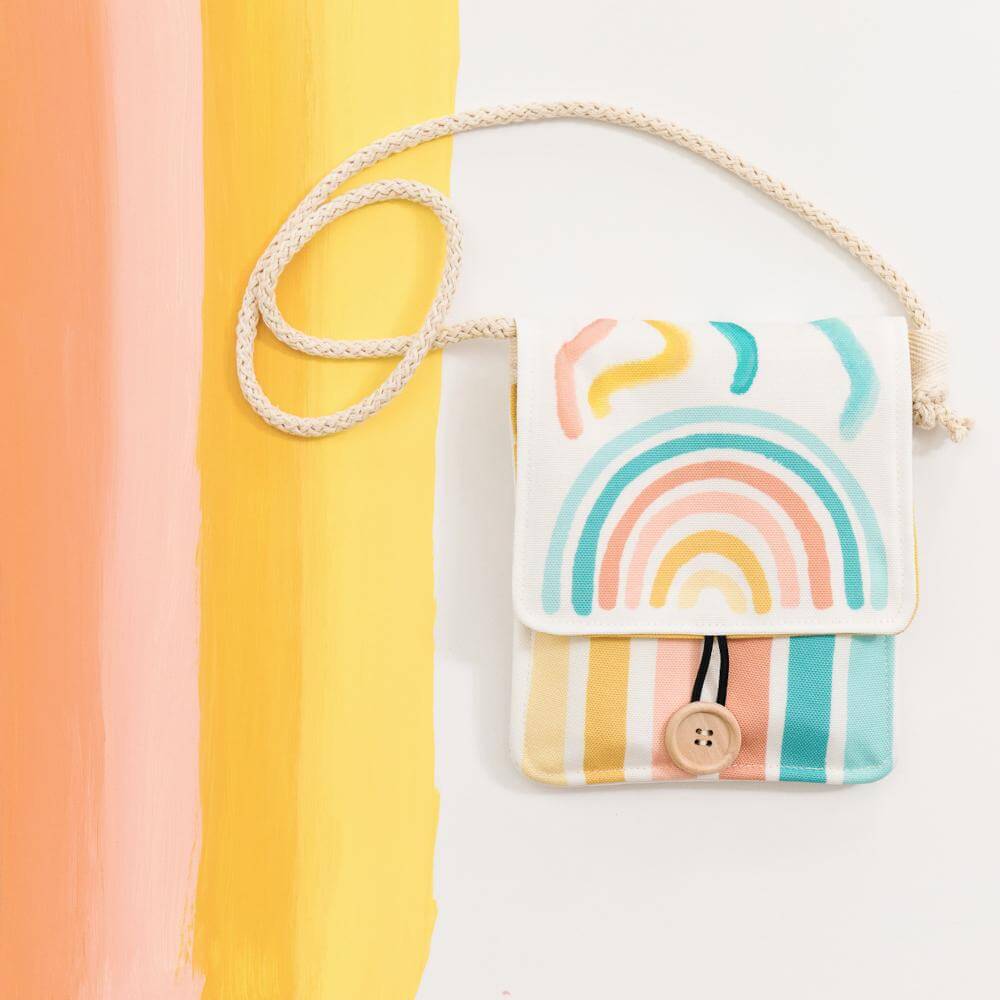 Rainbow Purse with Crayons: "Perfect For Art On The Go!" - Chickadees Wooden Toys