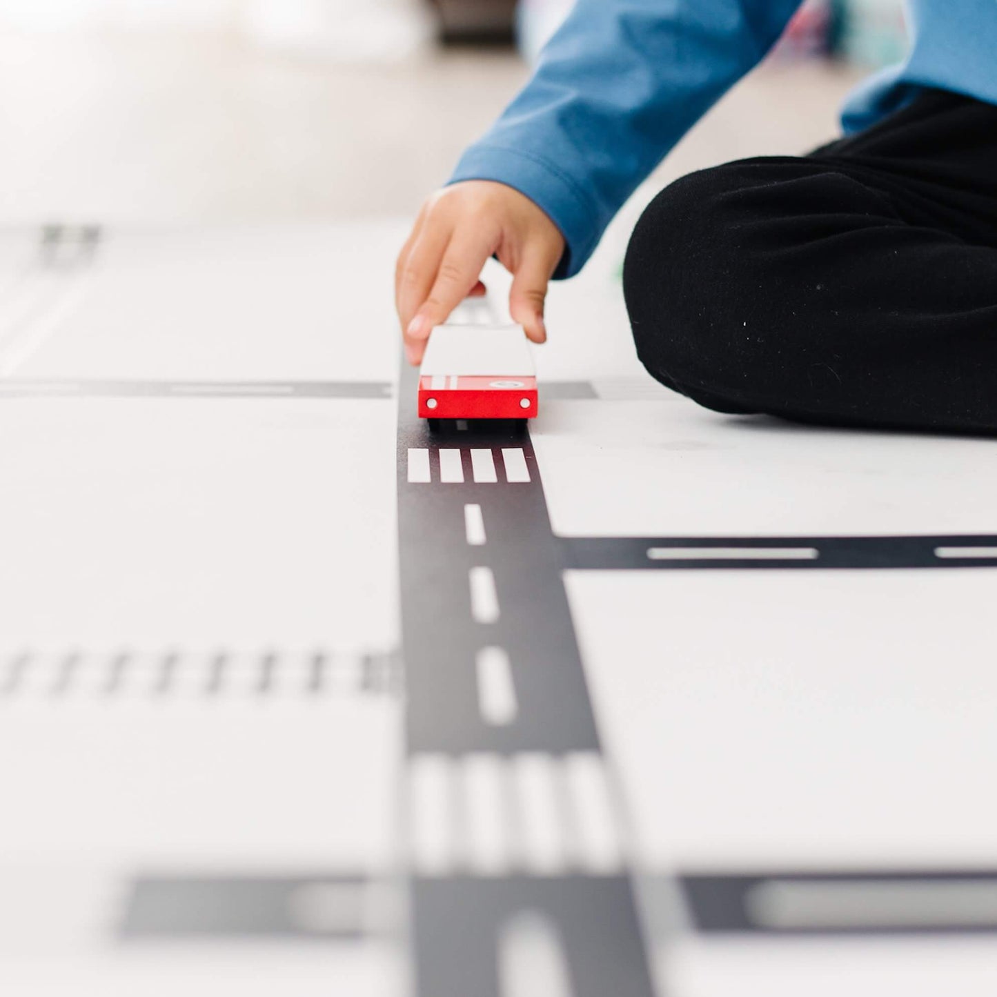 Roadway tape 4-rolls: "He can play with his cars anywhere!" - Chickadees Wooden Toys