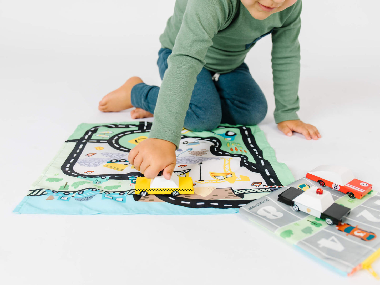 Toy Car Mat & Pouch: All-in-one Travel Entertainment! - Chickadees Wooden Toys
