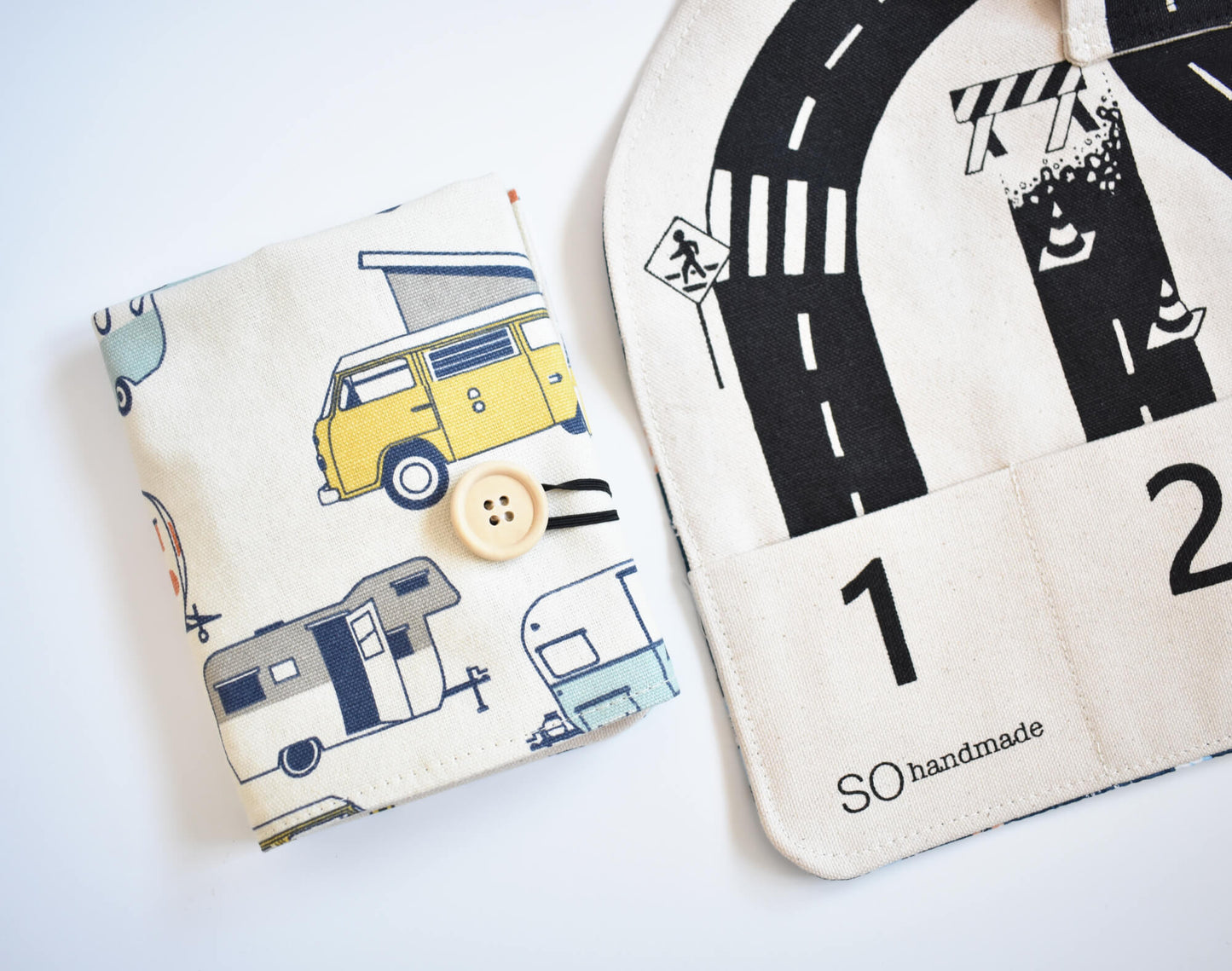 Car Play Mat: "The fun mat is so easy to travel with!" - Chickadees Wooden Toys