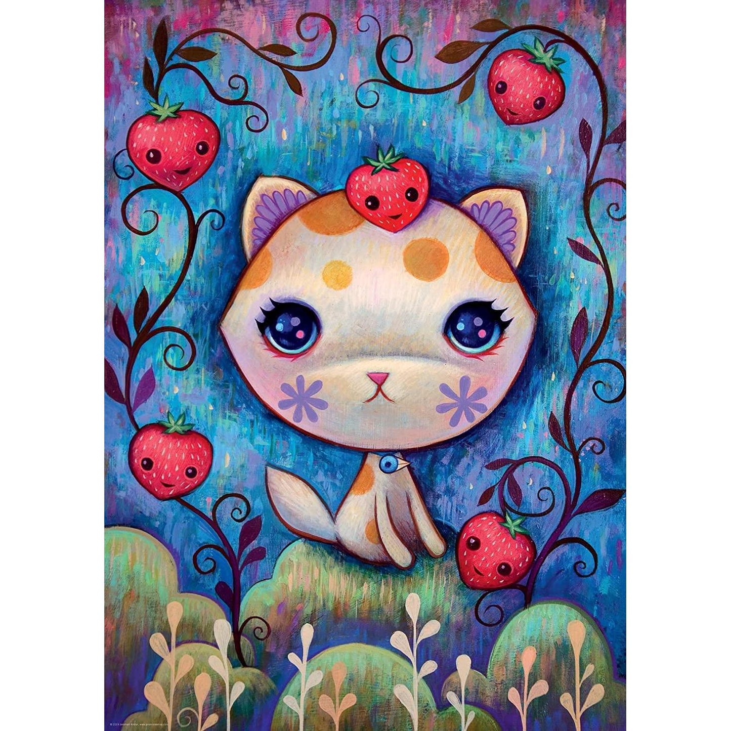 Strawberry Kitty Dreaming 1000 Piece Jigsaw Puzzle Heye