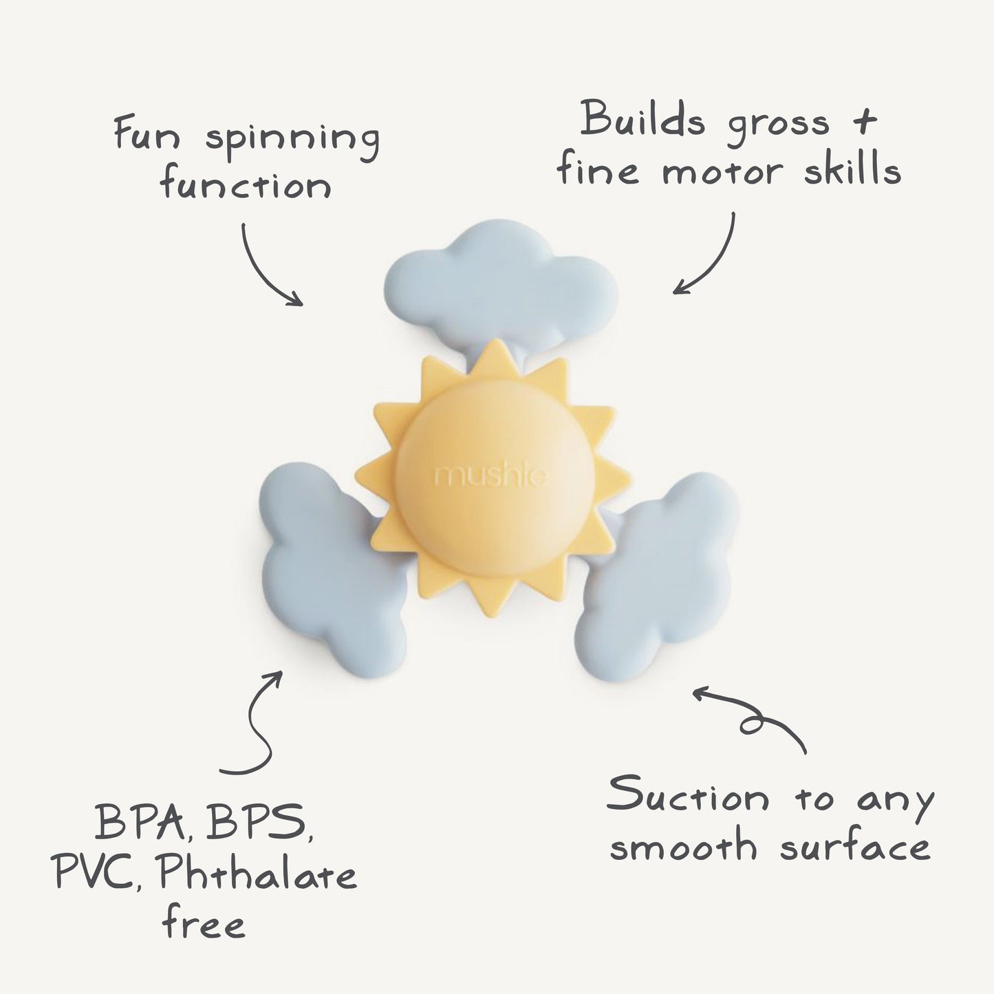 Sunshine Suction Spinner Toy - Chickadees Wooden Toys
