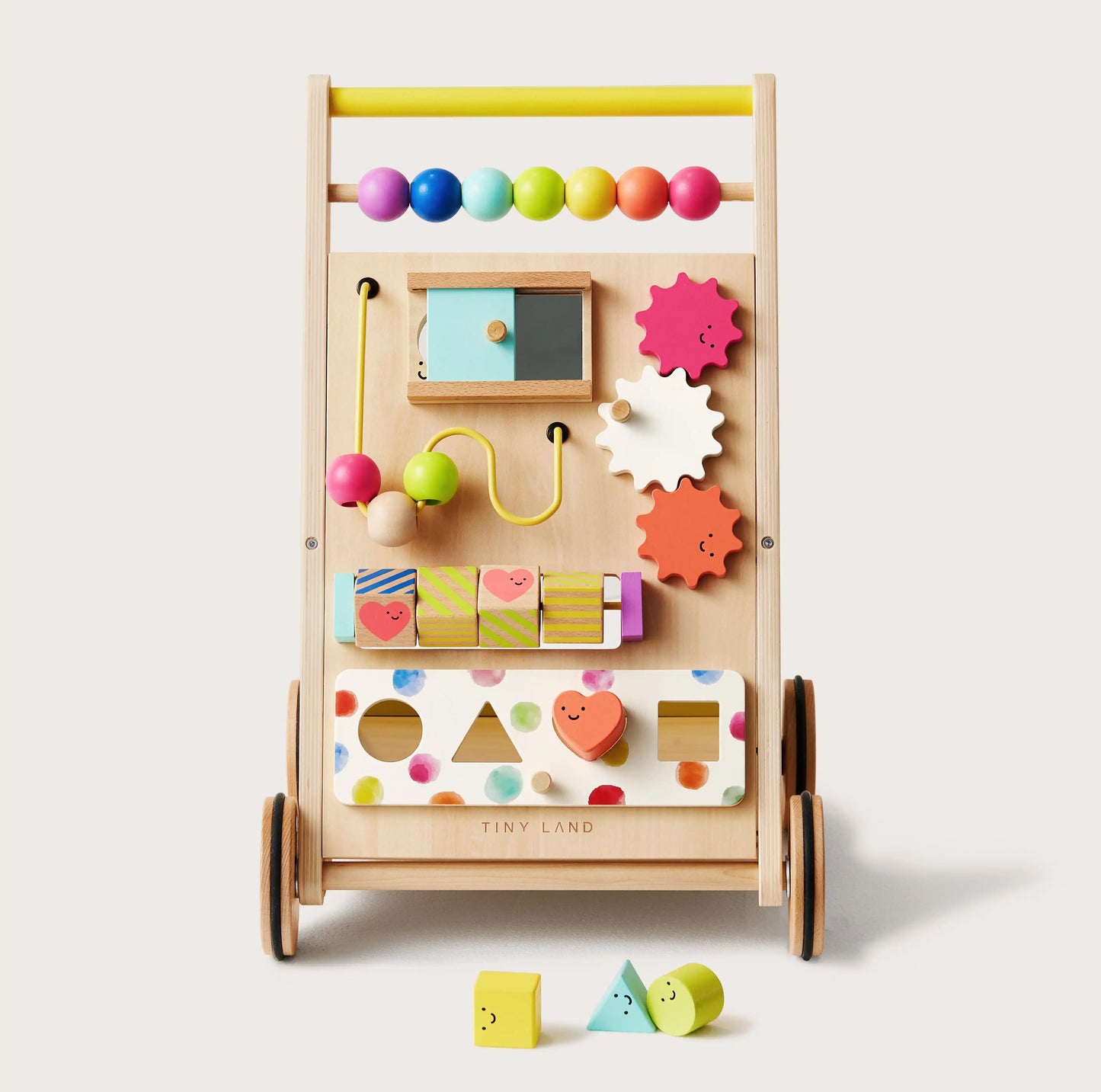 Tiny Land® Premium Natural Wooden Activity Walker - Chickadees Wooden Toys