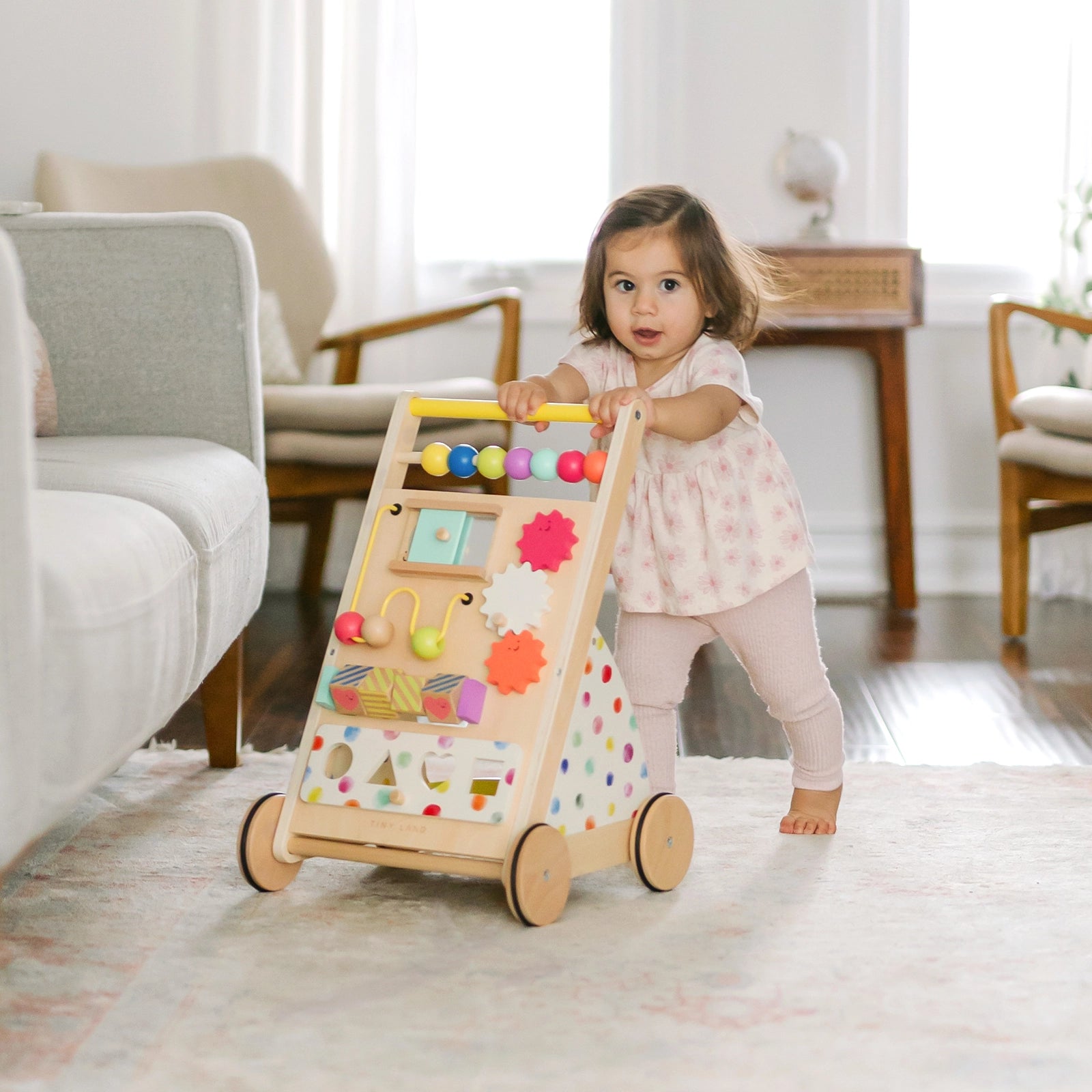 Tiny Land® Premium Natural Wooden Activity Walker - Chickadees Wooden Toys