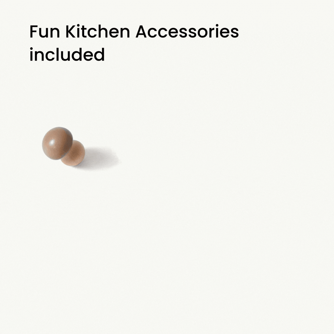Tiny Land® Wooden Play Kitchen for Toddlers - Honey Kitchenette Pretend Cooking Set - Chickadees Wooden Toys