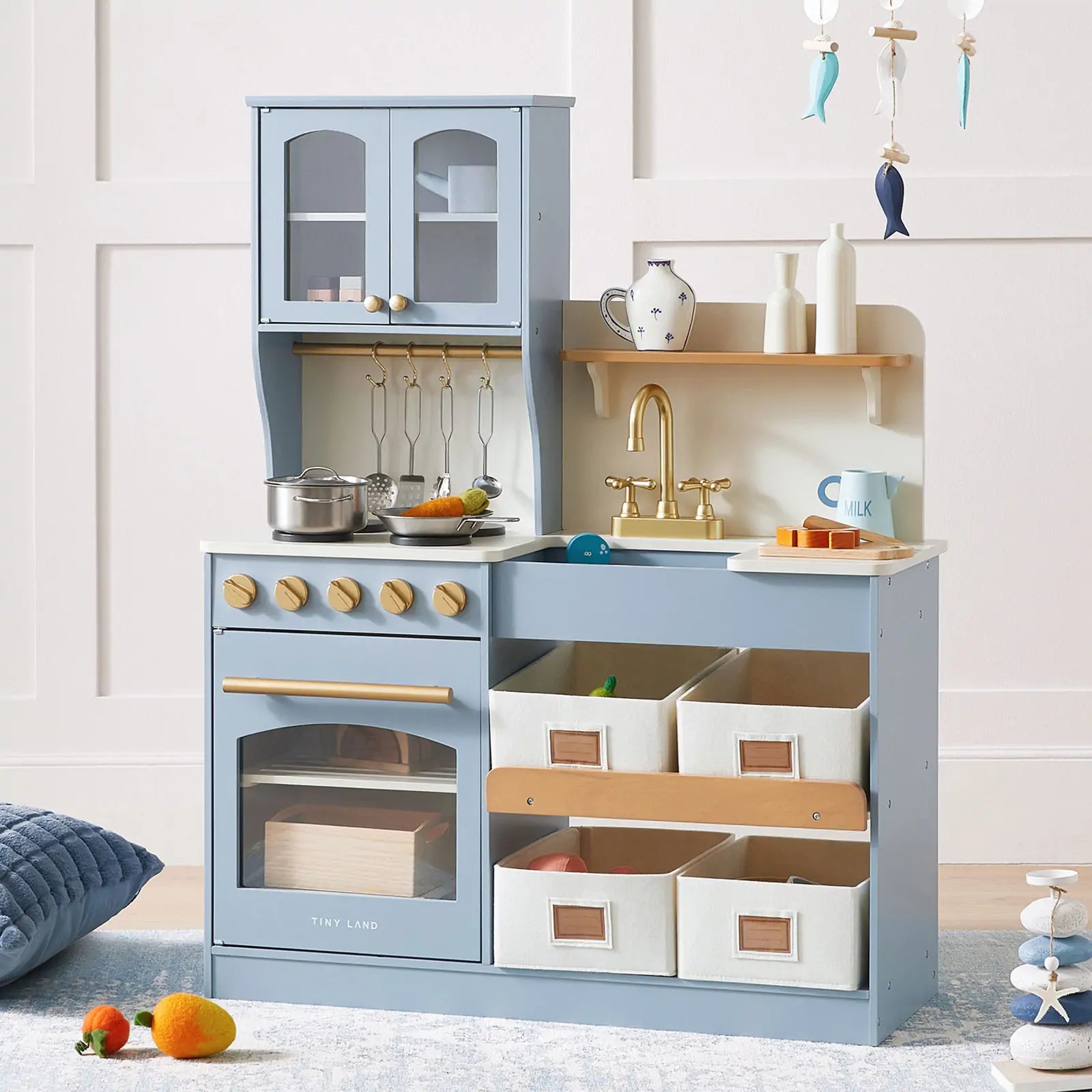 Tiny Land® Pretend Play Kitchen for Kids Serenity Wooden Kitchen