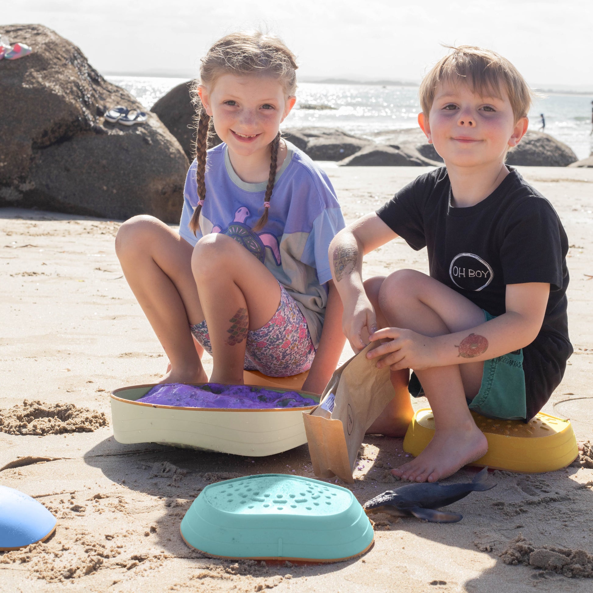 Tiny Land® Stepping Stones - Beach Vacation - Chickadees Wooden Toys