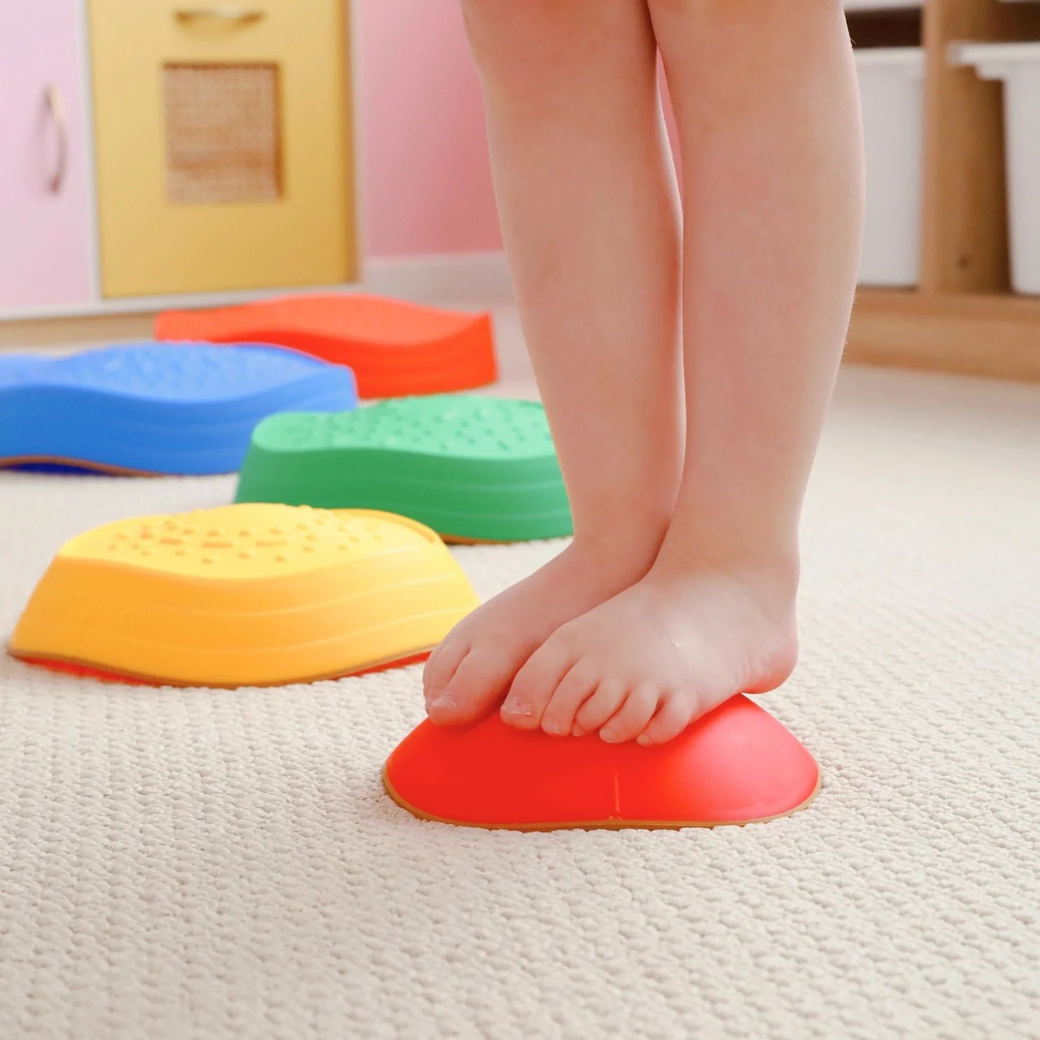 Tiny Land® Stepping Stones - Rainbow Color - Chickadees Wooden Toys
