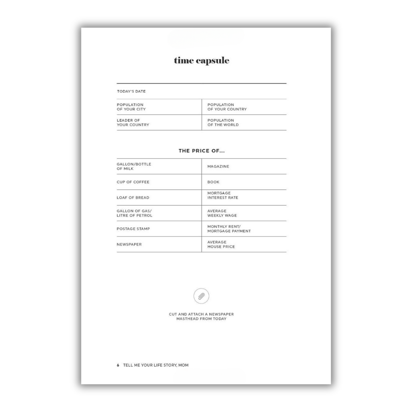 Tell Me Your Life Story, Mom: A Mother’s Guided Journal and Memory Keepsake Book (Tell Me Your Life Story® Series Books) (Spiral Bound)