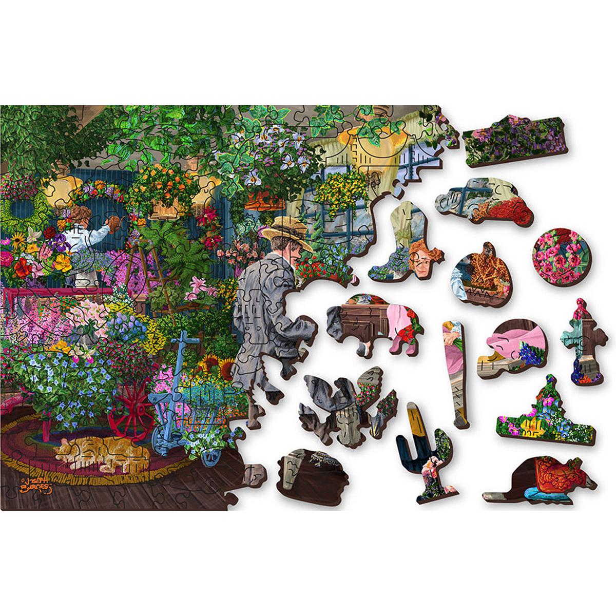 The Florist's 200 Piece Wood Jigsaw Puzzle Wooden City - Chickadees Wooden Toys
