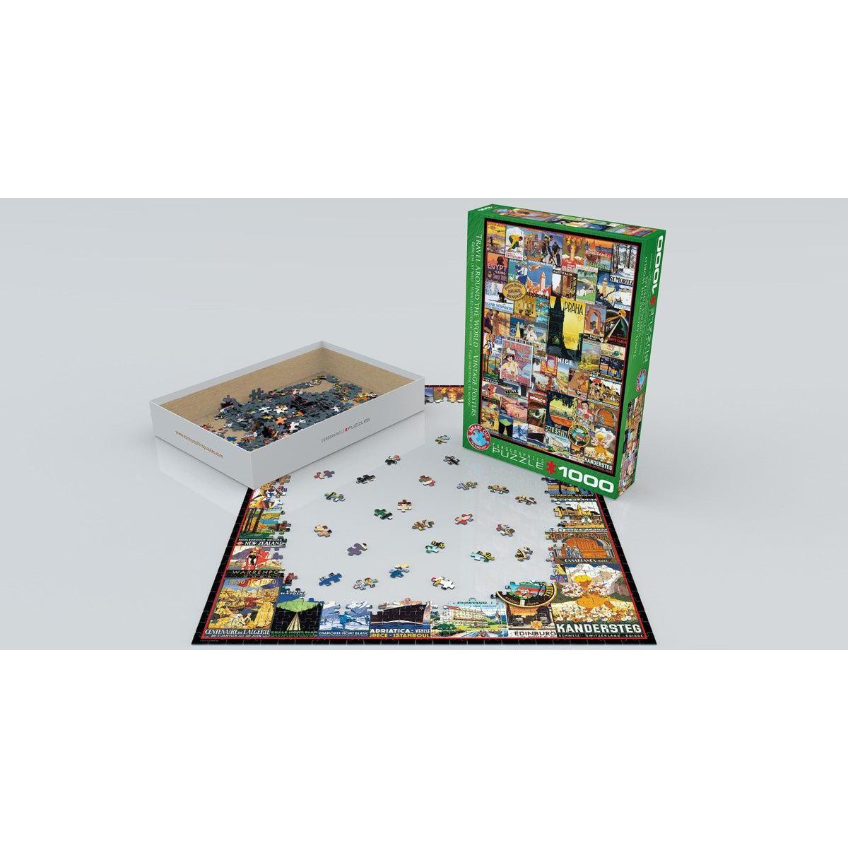 Travel Around the World Vintage Posters 1000 Piece Jigsaw Puzzle Eurographics