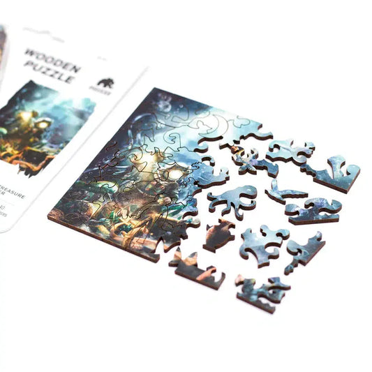 Treasure Hunter 40 Piece Mini Wooden Jigsaw Puzzle Geek Toys - Chickadees Wooden Toys