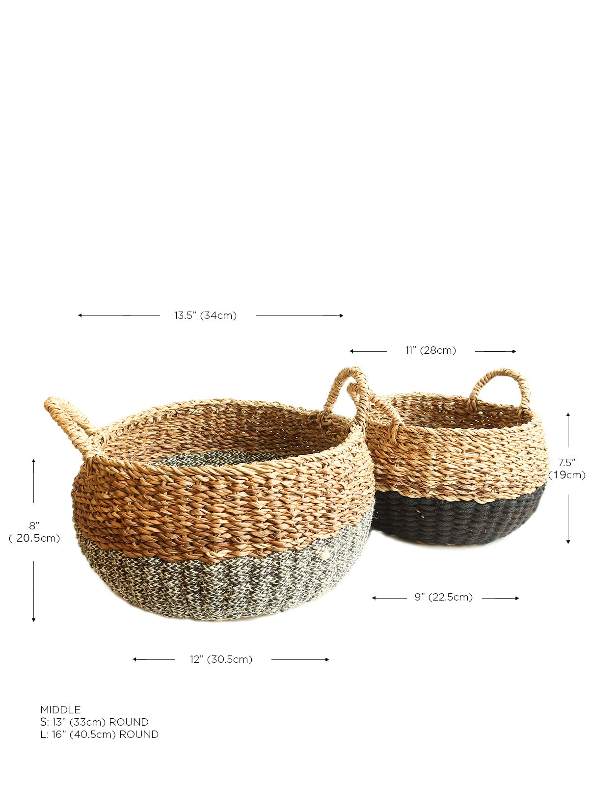 Ula Floor Basket - Black - Chickadees Wooden Toys
