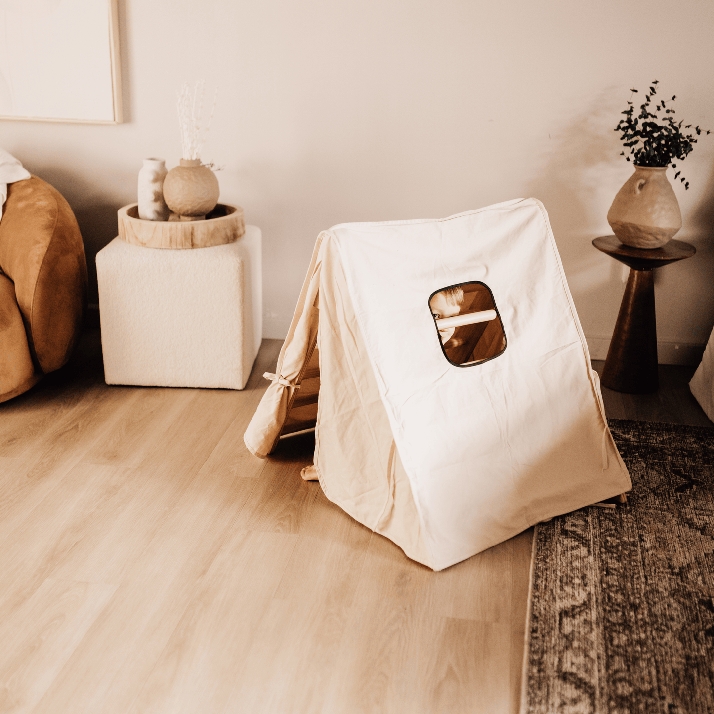 Cozy Cotton Tent Cover for Olive & Hazel Pikler Triangle – Kids Indoor Fort & Play Tent - Chickadees Wooden Toys