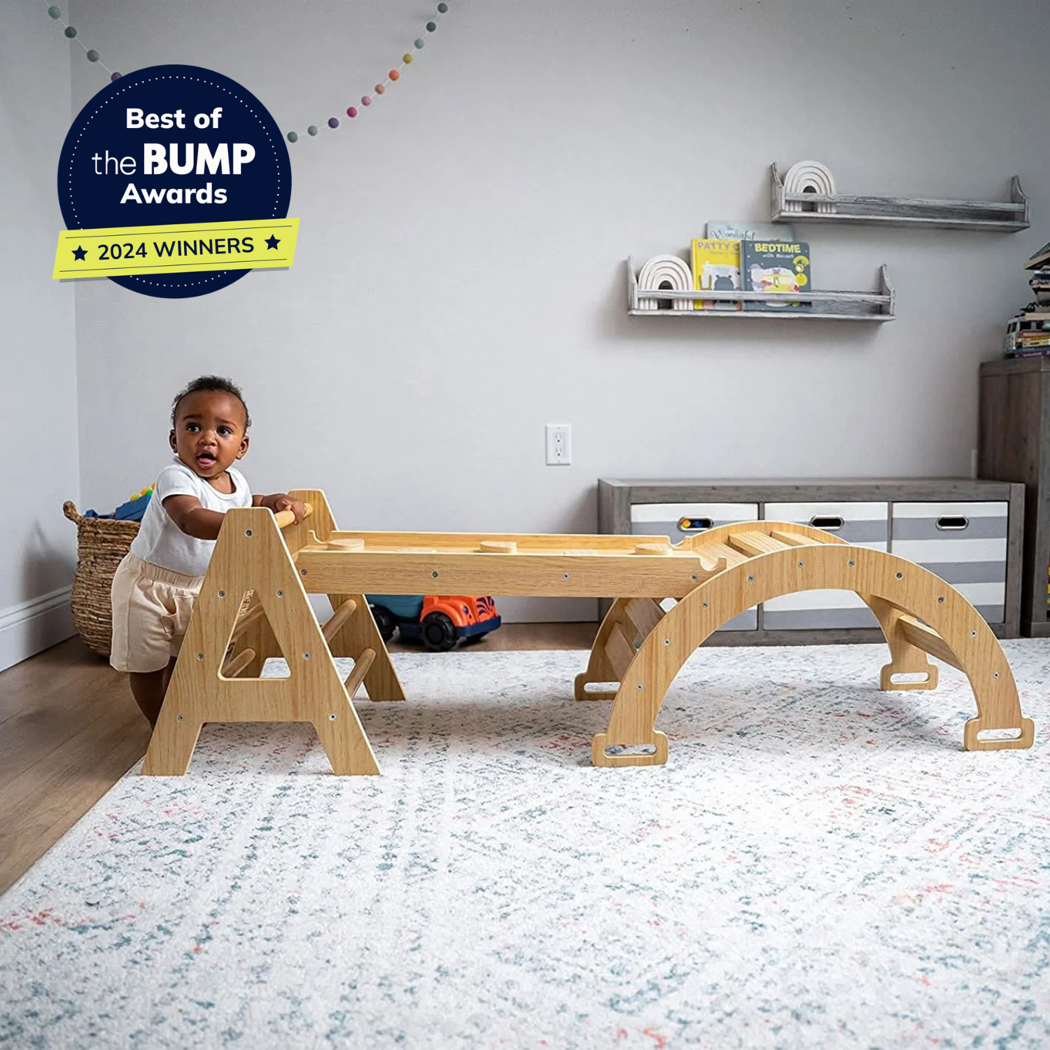 Maple | Beginner Pikler Triangle & Rocker | Chickadees Wooden Toys
