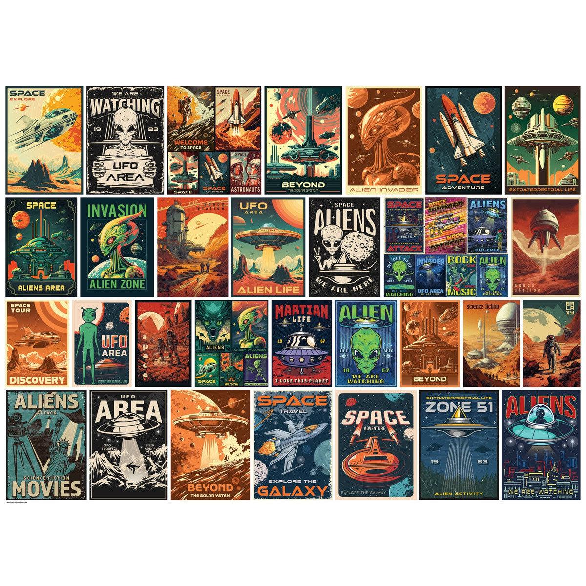 Vintage Alien Posters 1000 Piece Jigsaw Puzzle Eurographics