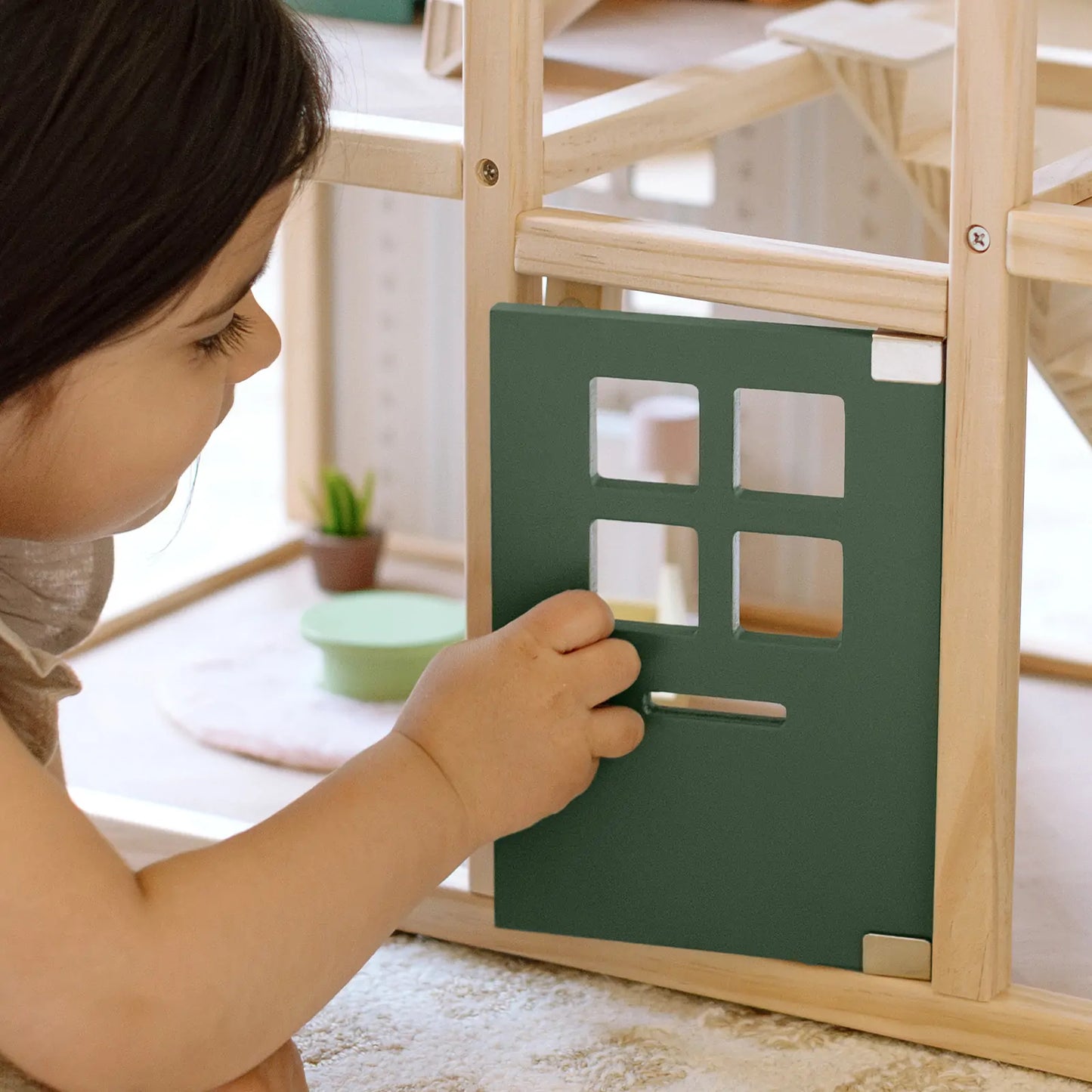 Tiny Land® Sweetwood Evergreen Dollhouse without Dolls - Chickadees Wooden Toys
