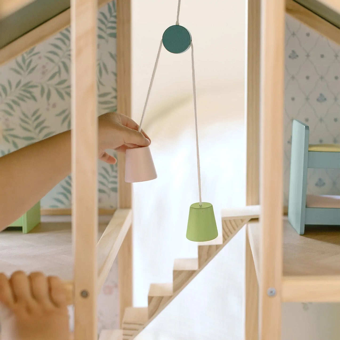 Tiny Land® Sweetwood Evergreen Dollhouse without Dolls - Chickadees Wooden Toys