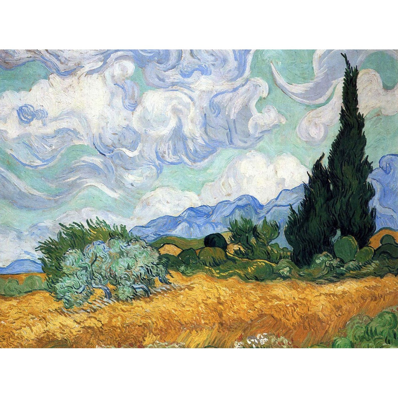 Wheat Field with Cypresses 1000 Piece Jigsaw Puzzle Piatnik