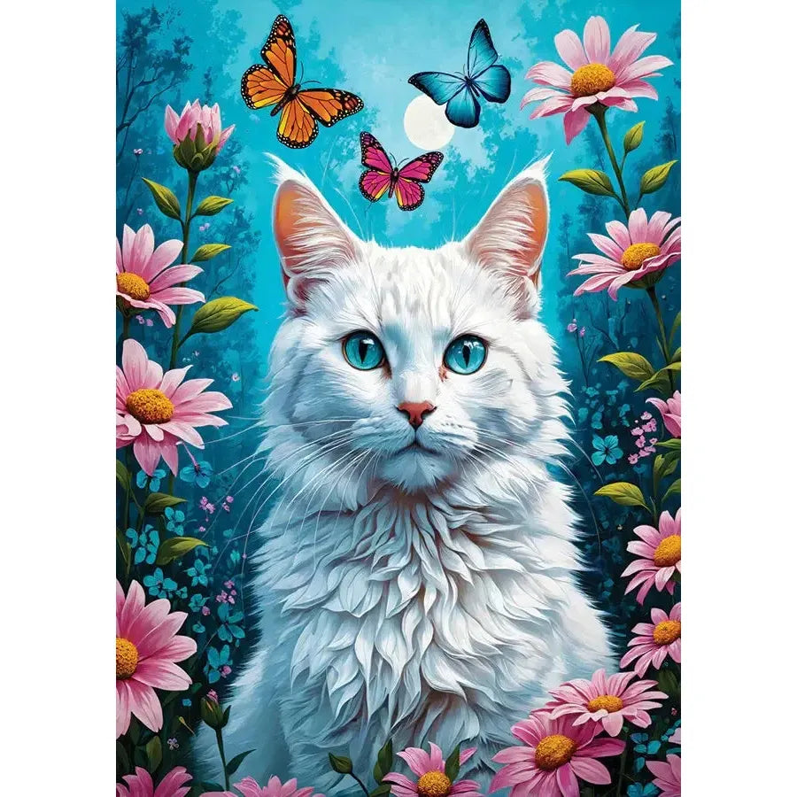 White Cat 1000 Piece Jigsaw Puzzle Enjoy