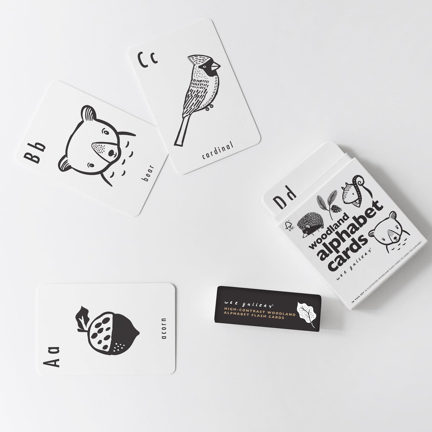 Woodland Alphabet Cards - Chickadees Wooden Toys