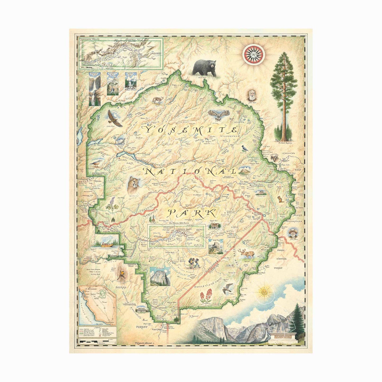 Yosemite National Park 1000 Piece Jigsaw Puzzle Xplorer Maps
