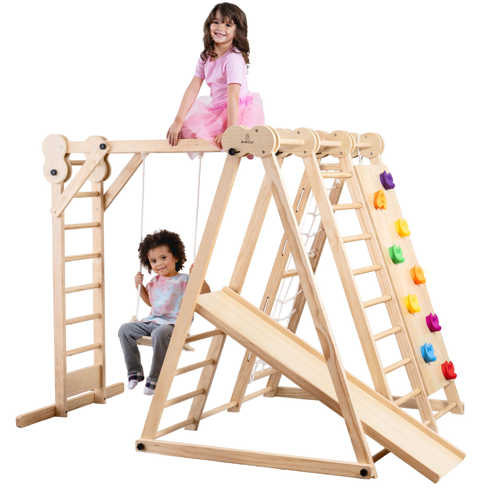 Chestnut - 8-in-1 Jungle Gym for Toddlers - Chickadees Wooden Toys