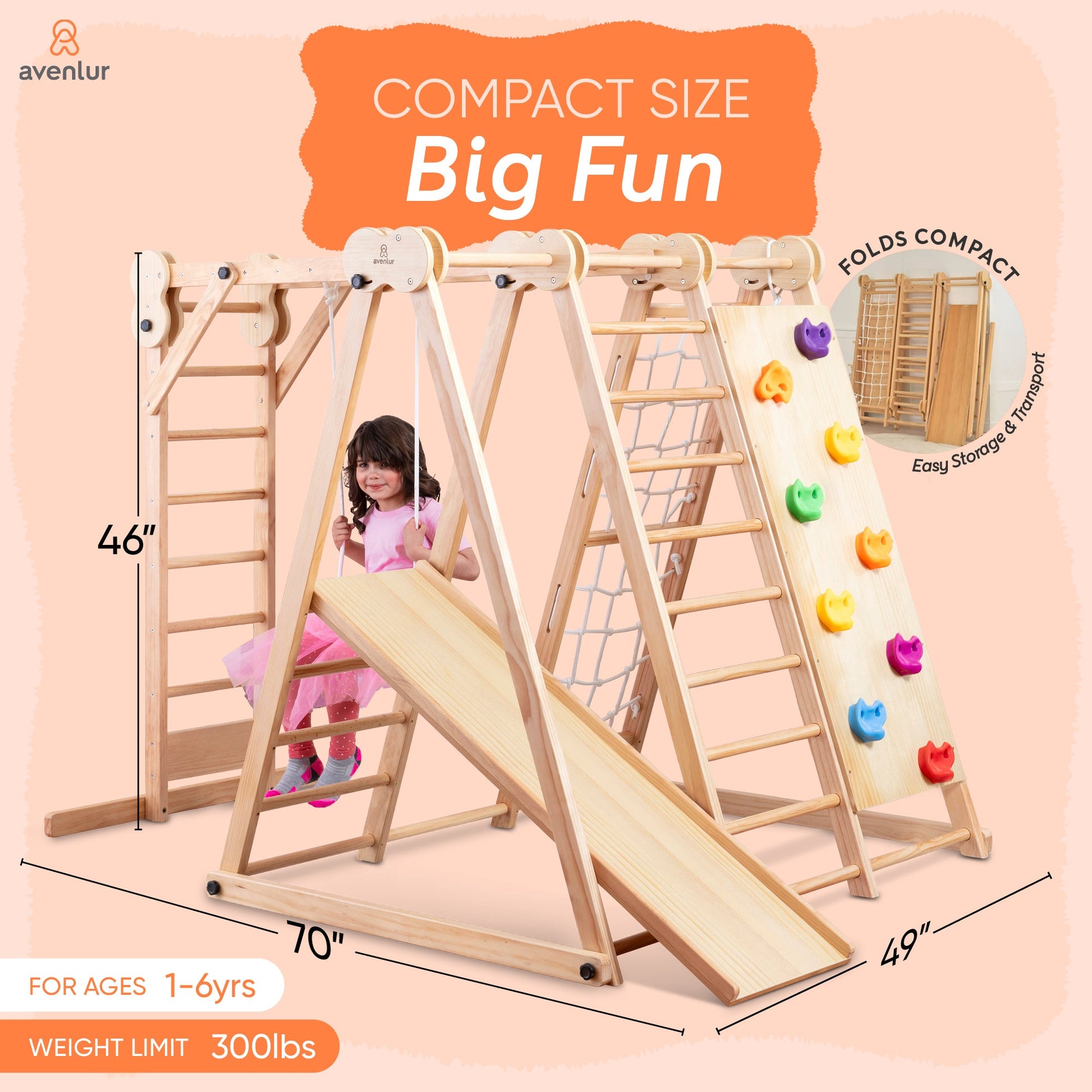 Chestnut - 8-in-1 Jungle Gym for Toddlers - Chickadees Wooden Toys