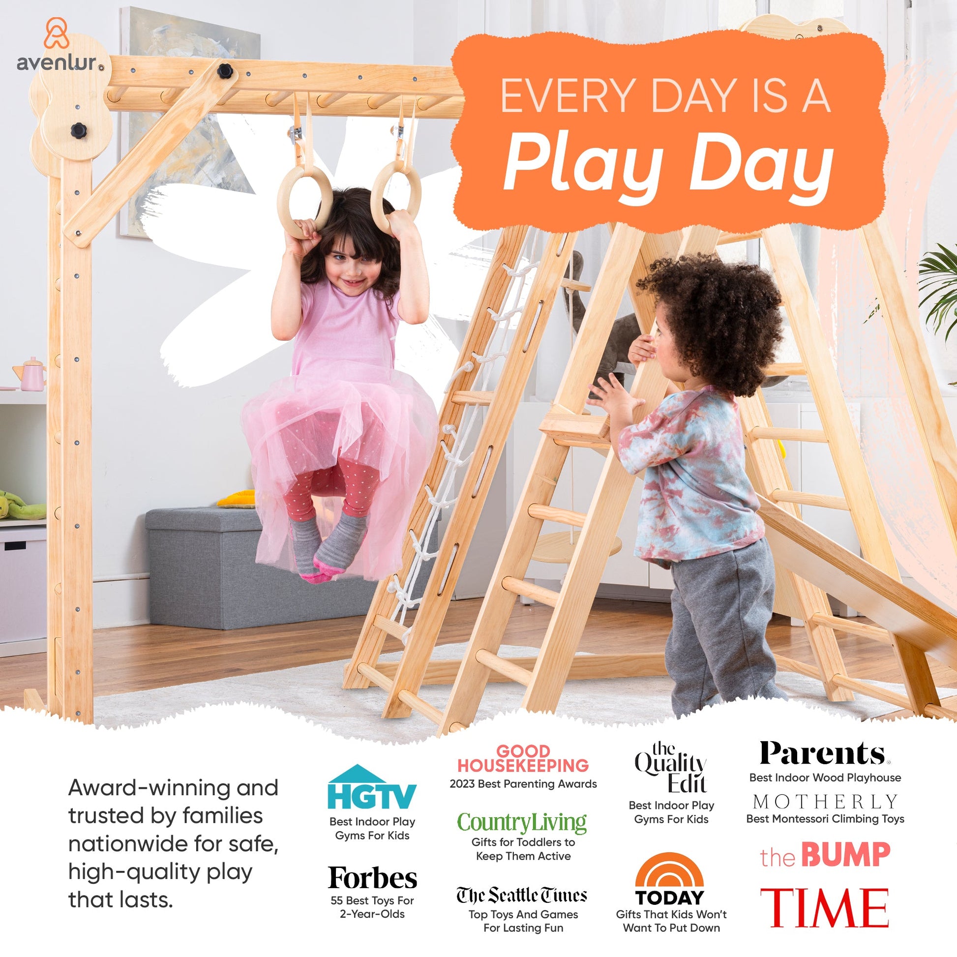 Chestnut - 8-in-1 Jungle Gym for Toddlers - Chickadees Wooden Toys
