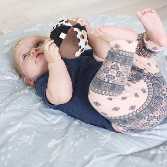 Taggy Ball with Rattle - Acorn - Chickadees Wooden Toys