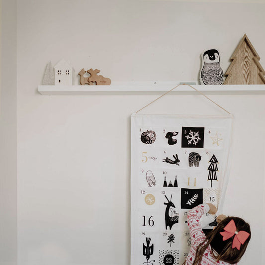 24 Pocket Advent Calendar - Winter Animals - Chickadees Wooden Toys