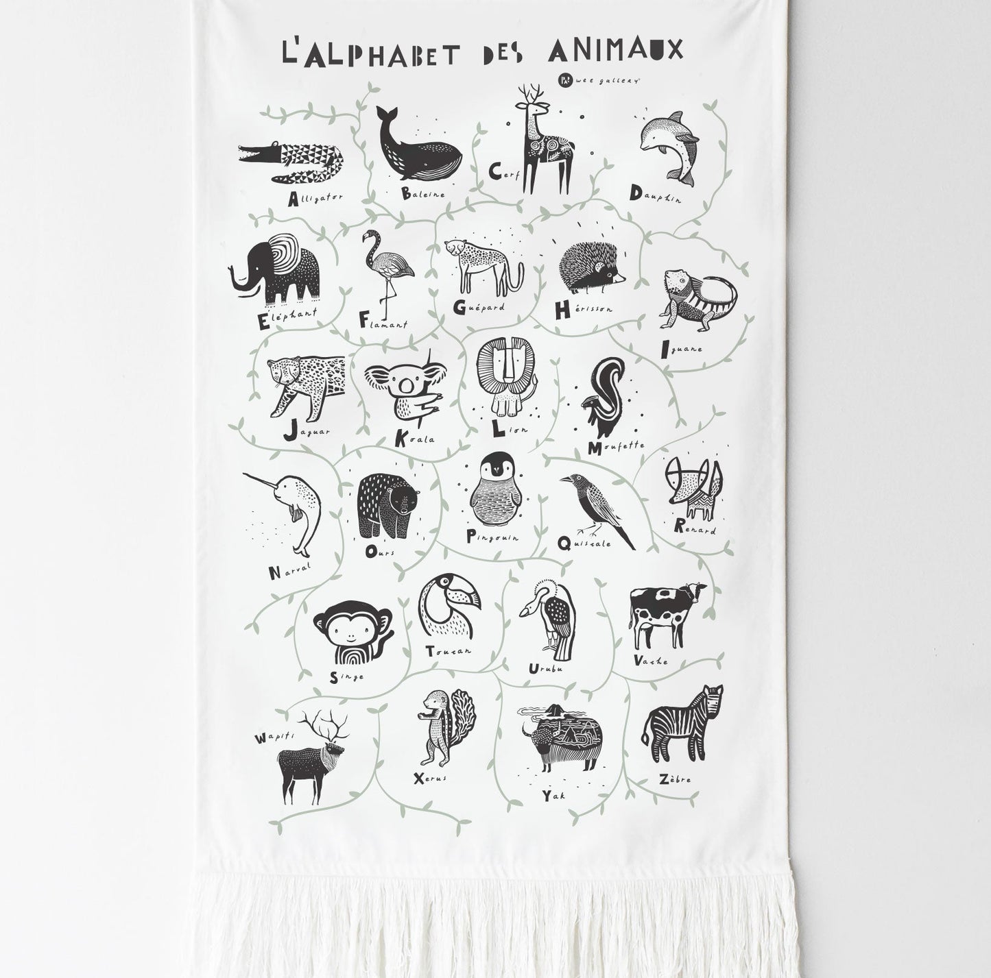 Animal Alphabet Tapestry - French Edition - Chickadees Wooden Toys