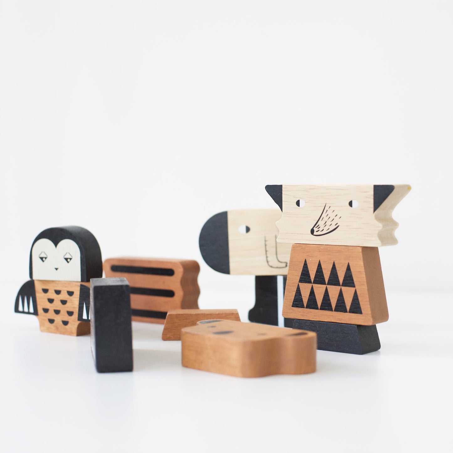 Animal Building Tower - Chickadees Wooden Toys