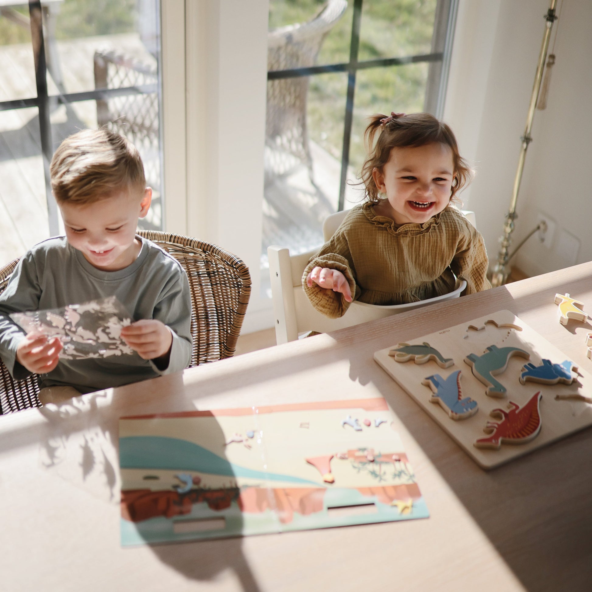 Wooden Dino Puzzle - Chickadees Wooden Toys