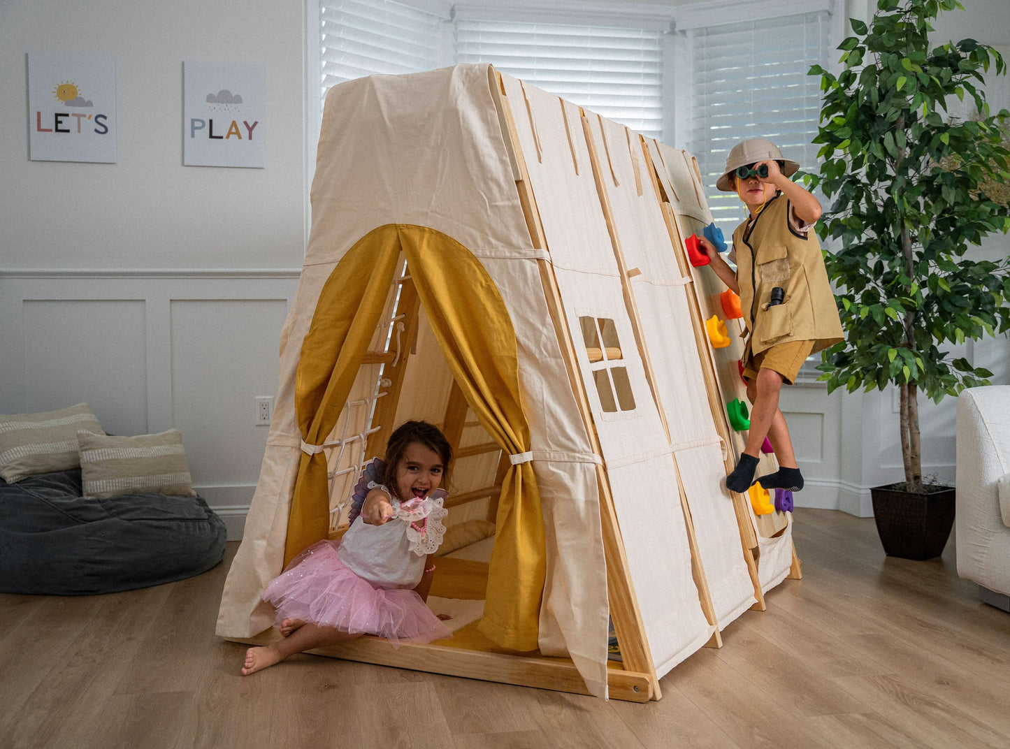 Magnolia Tent Cover | Canvas Play Tent Canopy for the Large Magnolia Climber (Climber Not Included) - Chickadees Wooden Toys