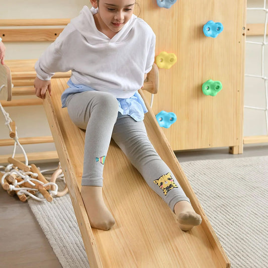 Walnut | Swedish Ladder Jungle Gym - Wall Mounted - Chickadees Wooden Toys
