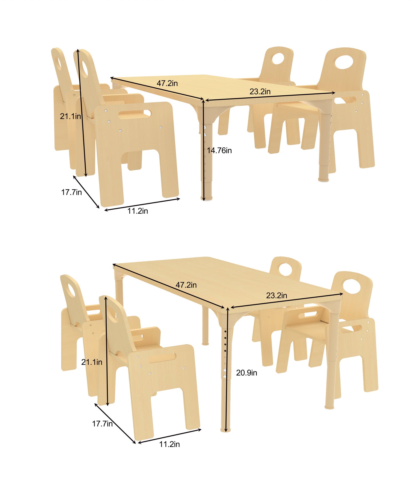 Adrian - Toddler Table and Chair 5 Piece Set