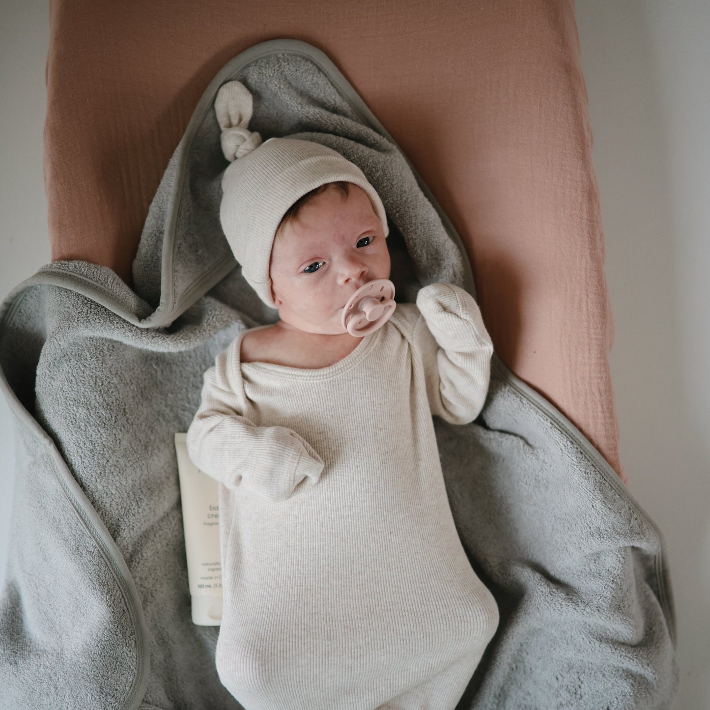 Organic Cotton Baby Hooded Towel - Chickadees Wooden Toys