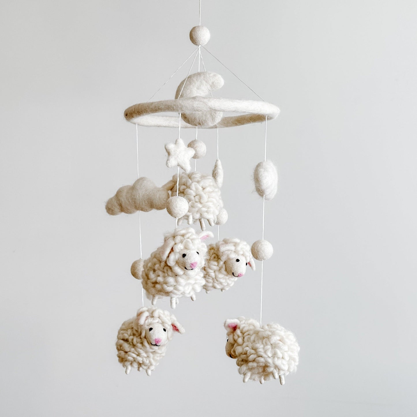 Baby Mobile - Counting Sheep - Chickadees Wooden Toys