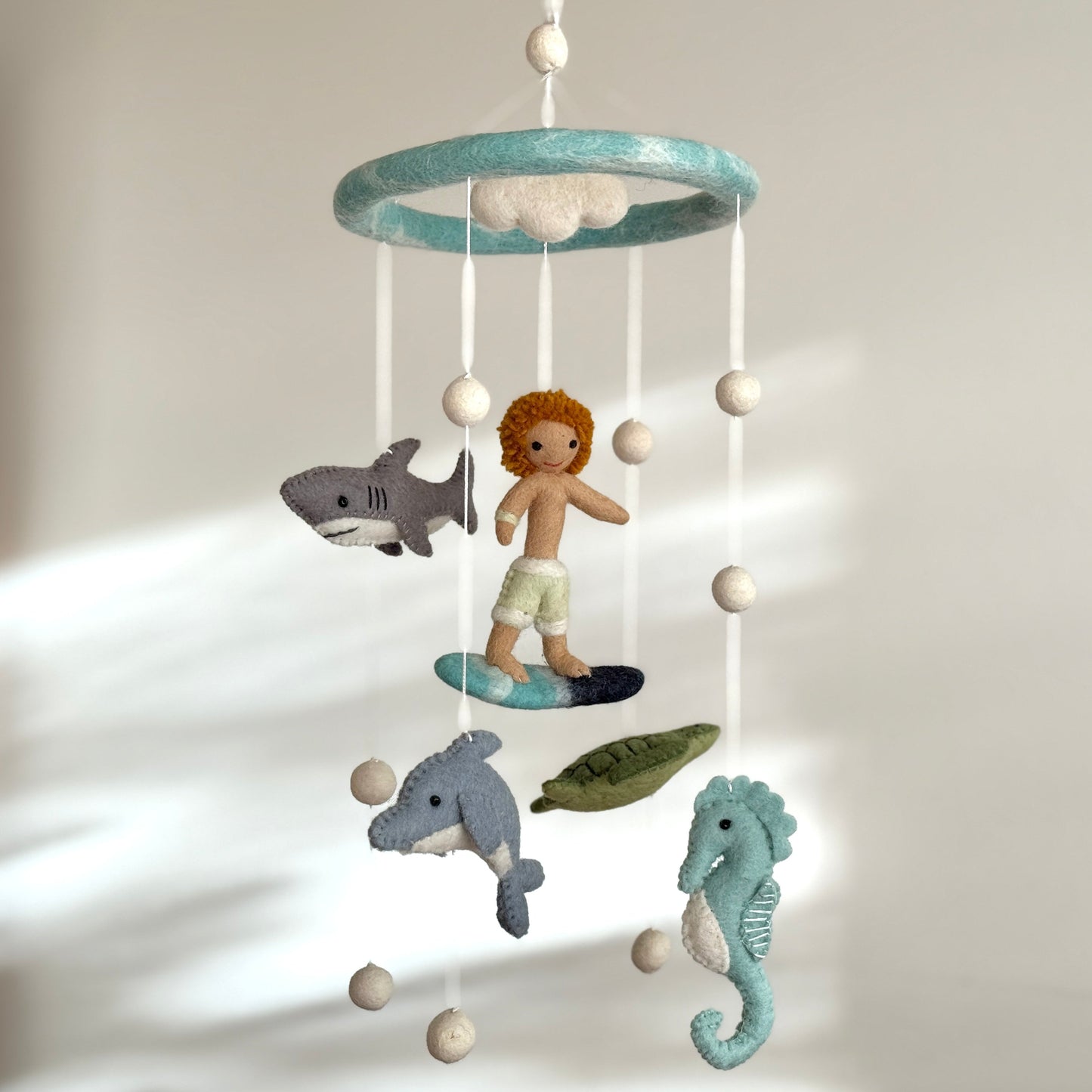 Baby Mobile - Surfer Boy & Ocean Creatures - Chickadees Wooden Toys