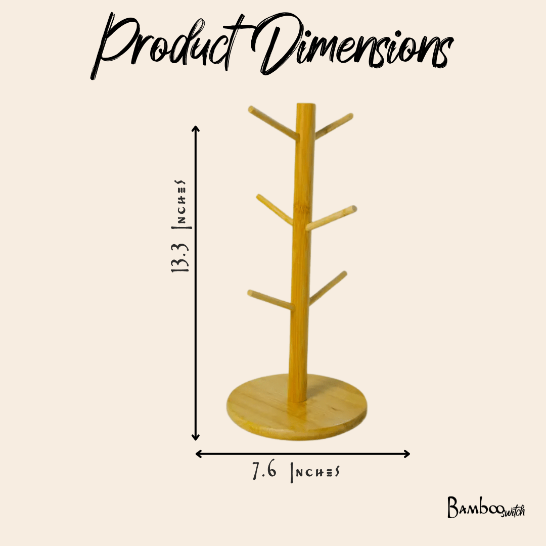 Bamboo Coffee Cup Tree Holder - Chickadees Wooden Toys