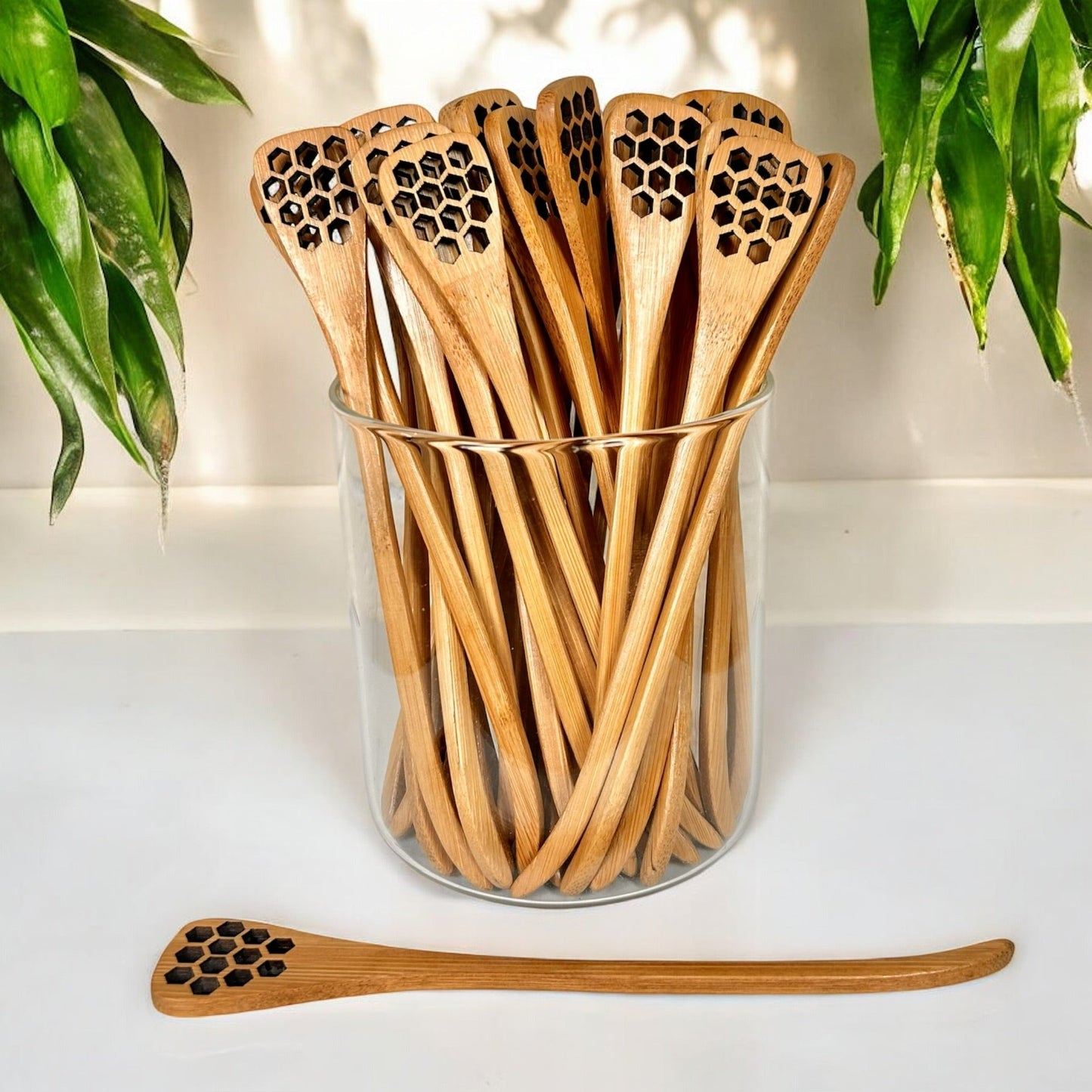 Bamboo Honey Dipper Spoon - Chickadees Wooden Toys