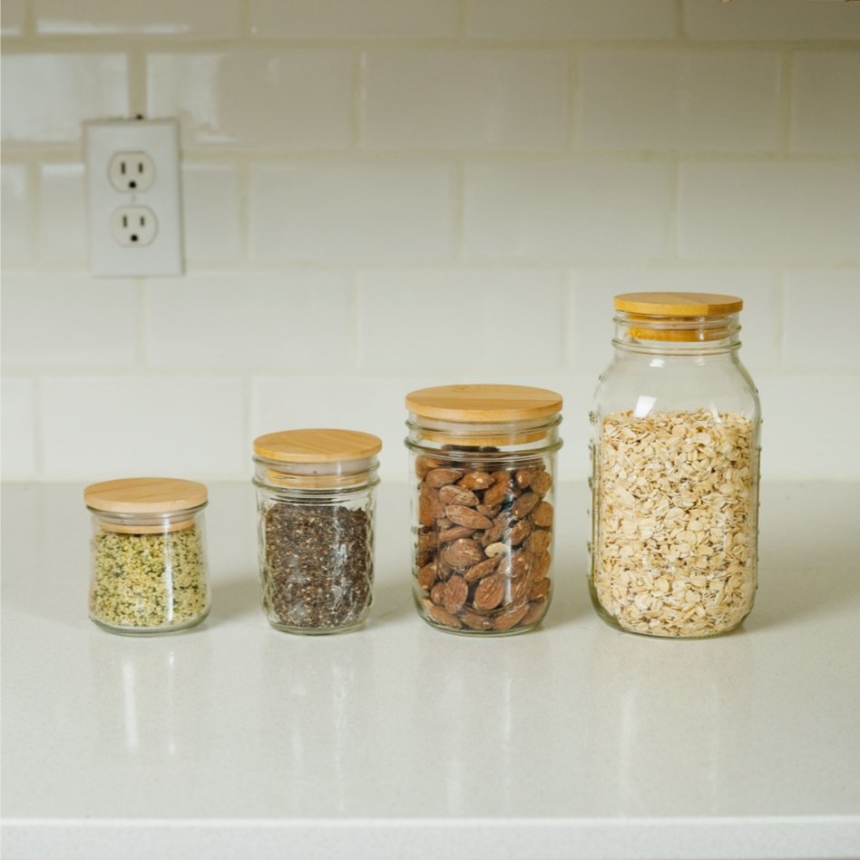 Bamboo Mason Jar Lids - Chickadees Wooden Toys