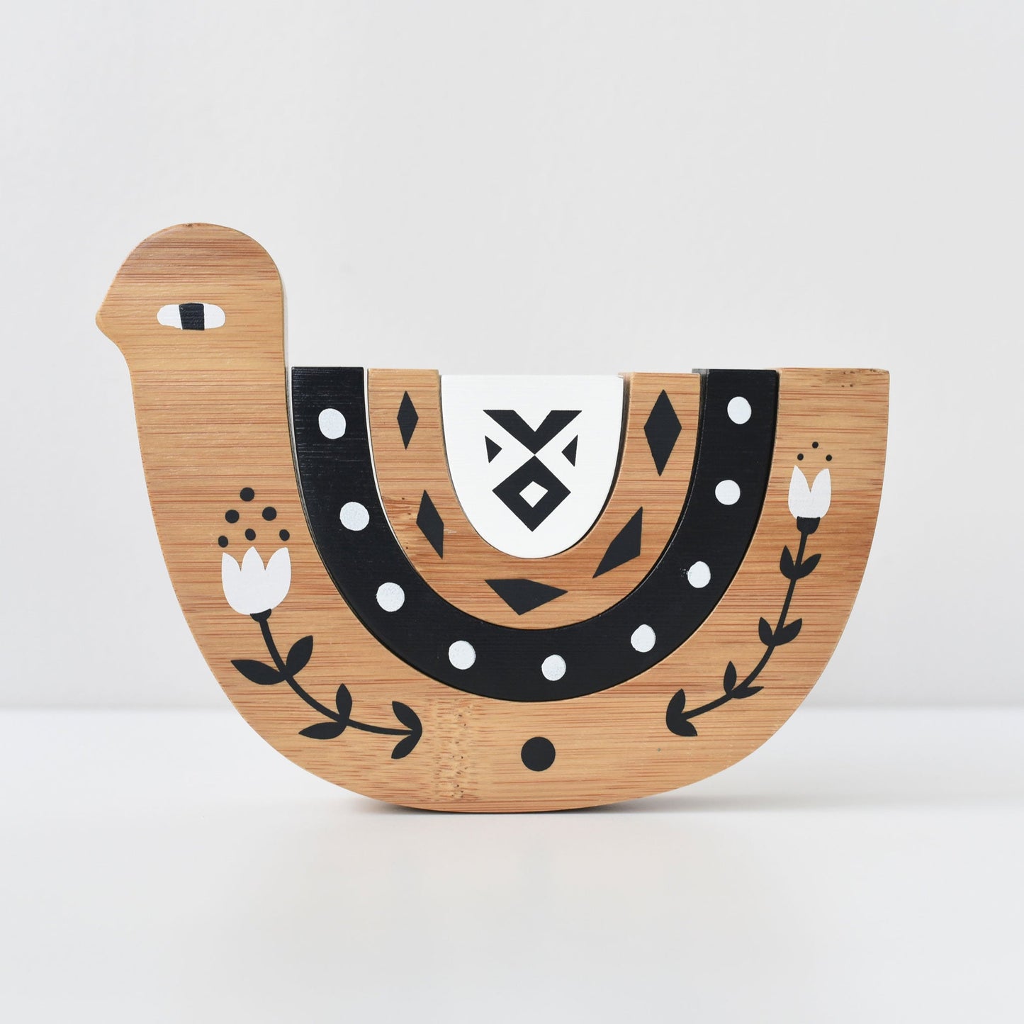 Bamboo Nesting Bird - Chickadees Wooden Toys