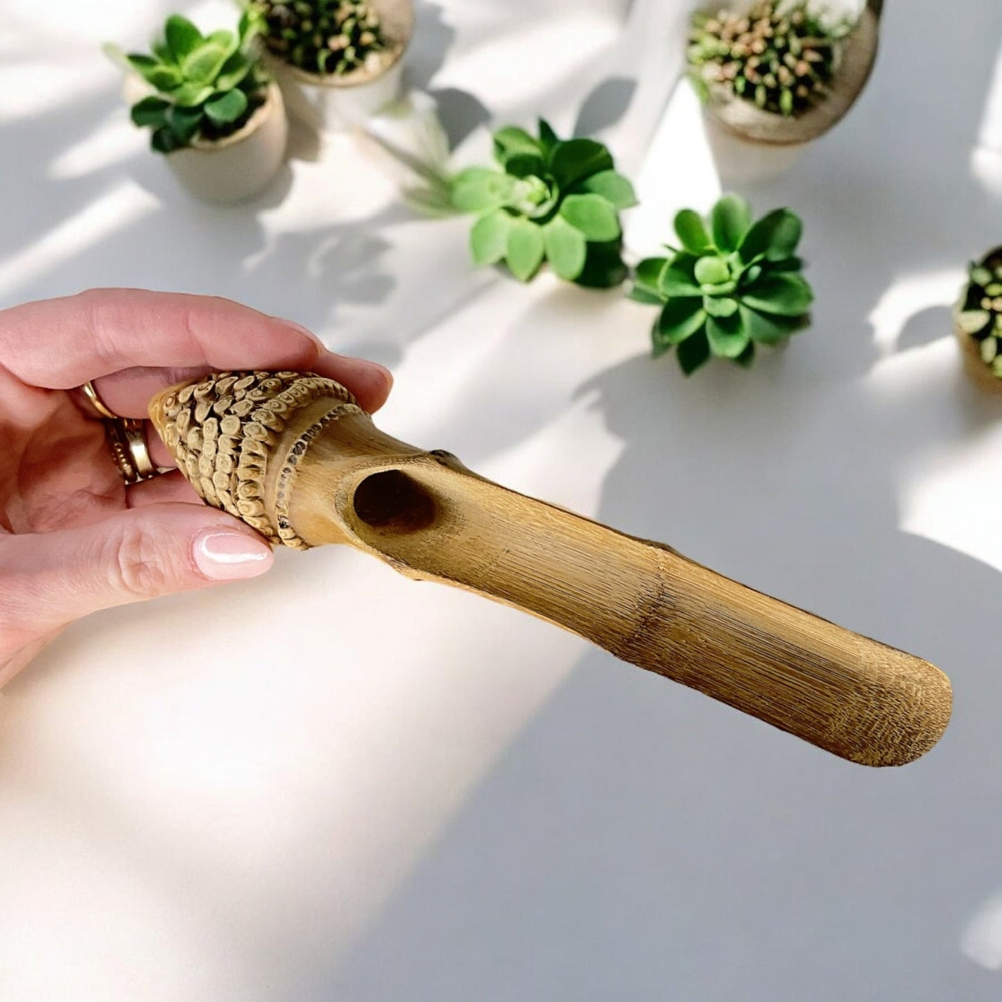 Bamboo Scoop | Cone Root Handle - Chickadees Wooden Toys