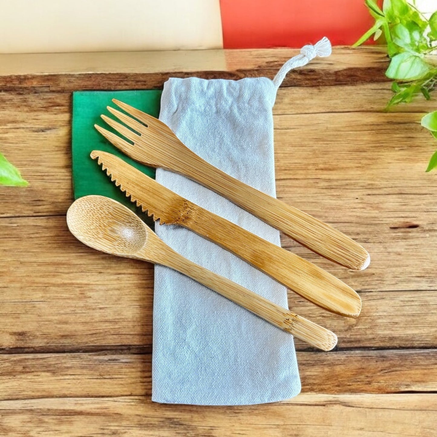 Bamboo Travel Cutlery Set | Kids - Chickadees Wooden Toys