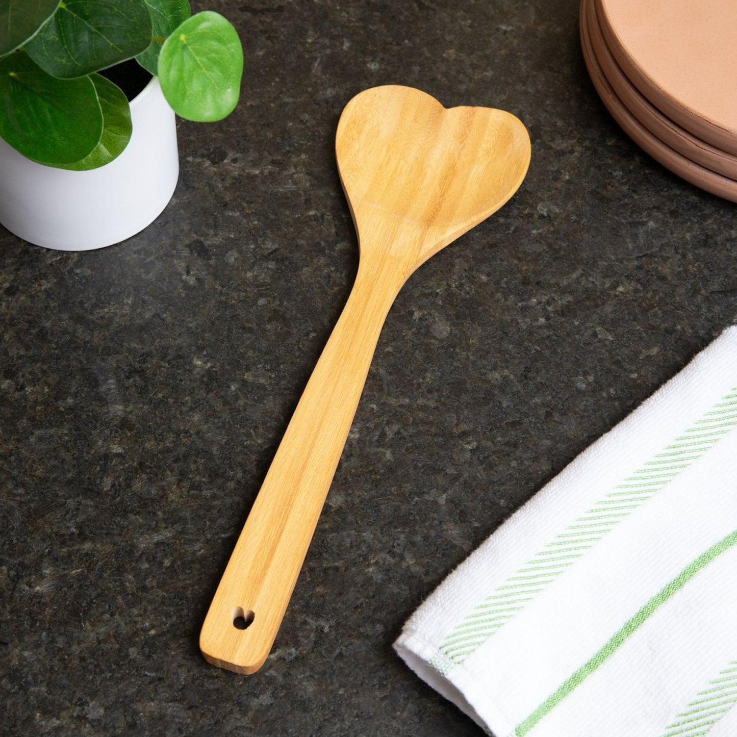 Bamboo Utensil Spoon | Heart Shaped - Chickadees Wooden Toys