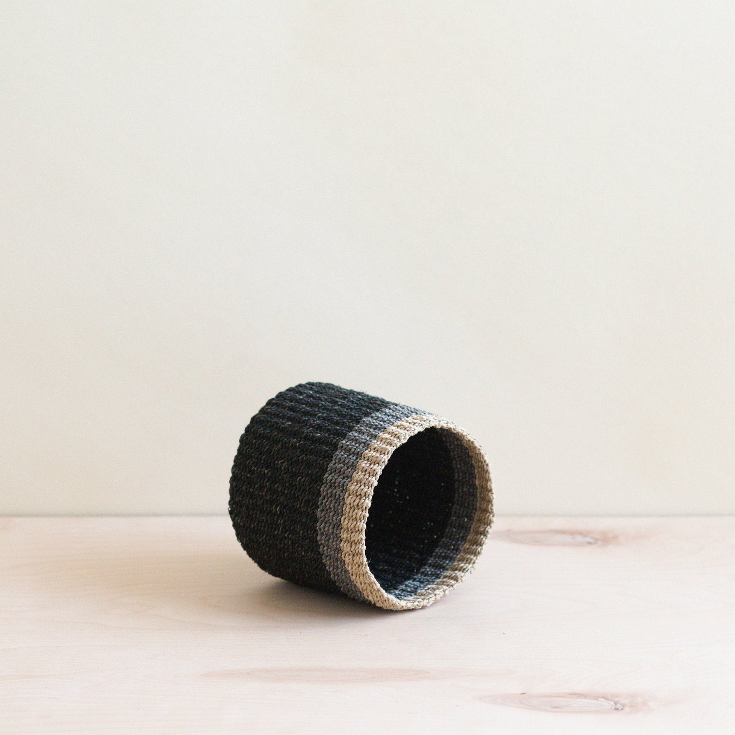 Black Tabletop Mini Basket - Handmade Baskets | LIKHÂ - Chickadees Wooden Toys