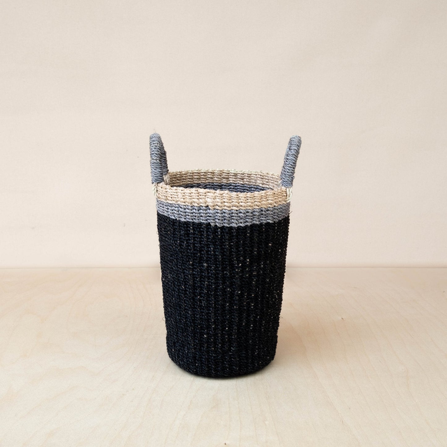 Black Woven Basket Vase - Weave Basket | LIKHÂ - Chickadees Wooden Toys